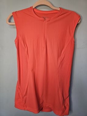 Athleta Coral Sleeveless Quarter Zip Athletic Performance Top Women's XS